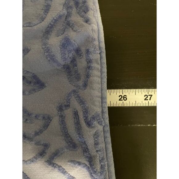 Bella Notte Standard Shams Pair of 2 Blue Floral Leaf Pattern Chenille Buttons - Picture 5 of 7